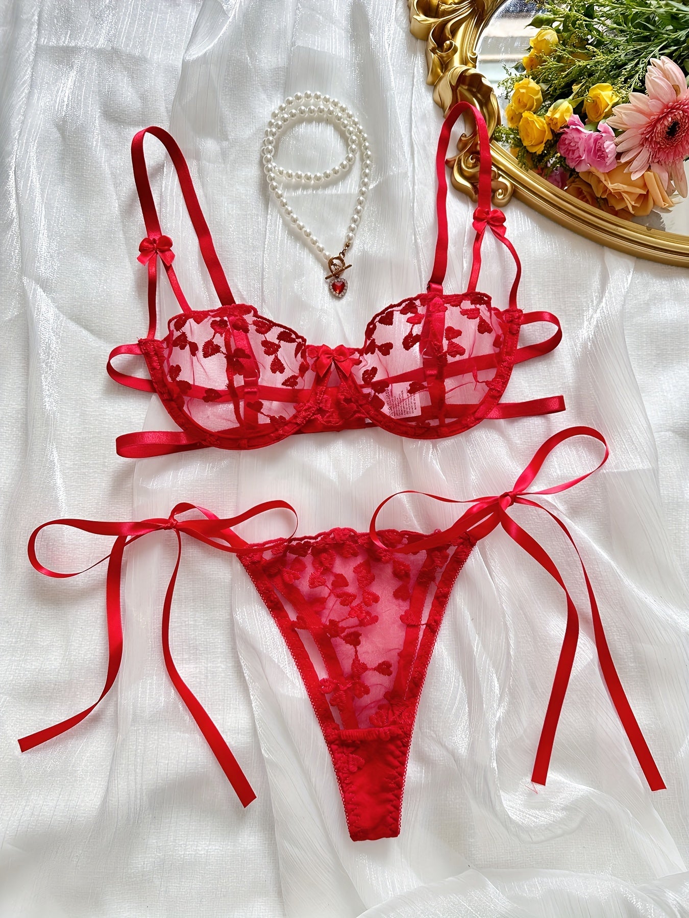 Women's Sexy Embroidered Two-Piece Set