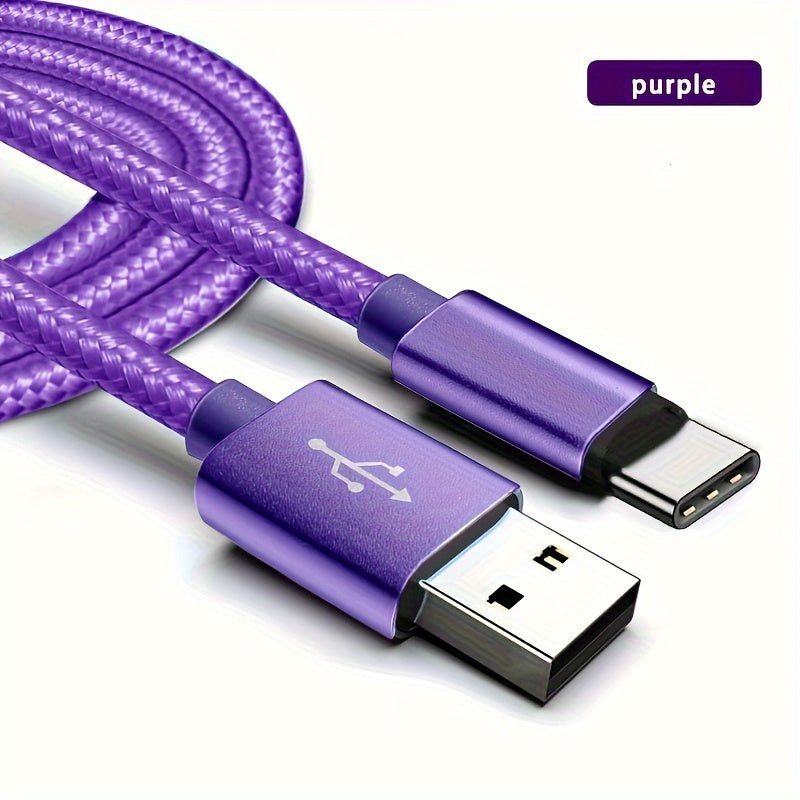 1pc/3pcs USB Type C cable for fast and safe charging is suitable for Samsung, Redmi, OnePlus mobile phone charging cables, with a length of 1m/2m/3m