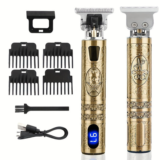 Hair Clippers Beard Trimmer for Men, Electric Cordless Clippers with LCD Screen, Precise T-Blade Trimmer USB Rechargeable Grooming Kit, Electric Shaver Hair Clipper with Guide Comb, Beard Trimming, Personal Grooming, Ergonomic Handle, Modern Shaver, Smoot
