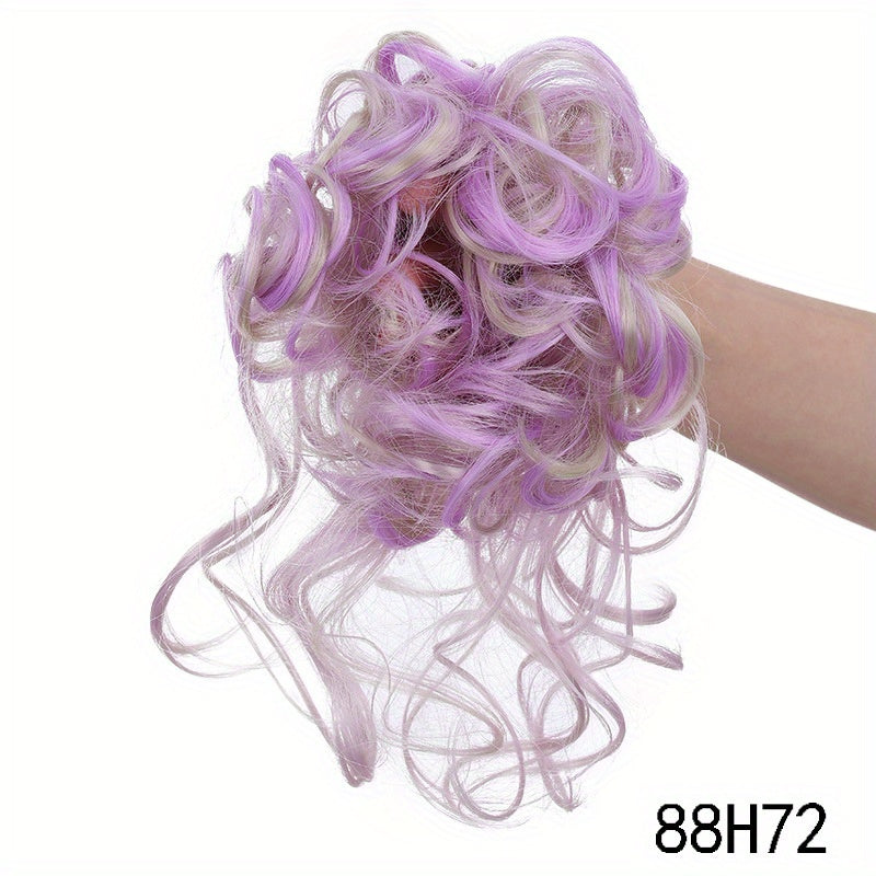 Synthetic Hair Bun Scrunchie Messy Dragon Beard Scrunchie Curly Wavy Hair Extensions With Elastic Bands For Women