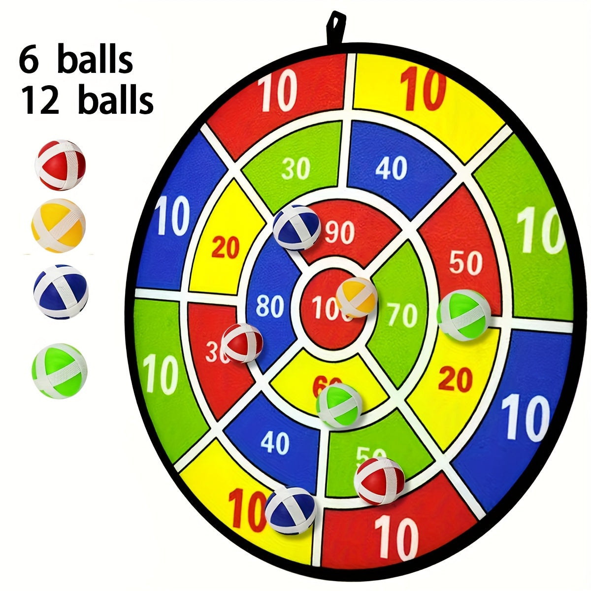 12 Adhesive Balls/6 Adhesive Darts Board Set Indoor Outdoor Toy Family Interactive Birthday Gift Party Game Supplies