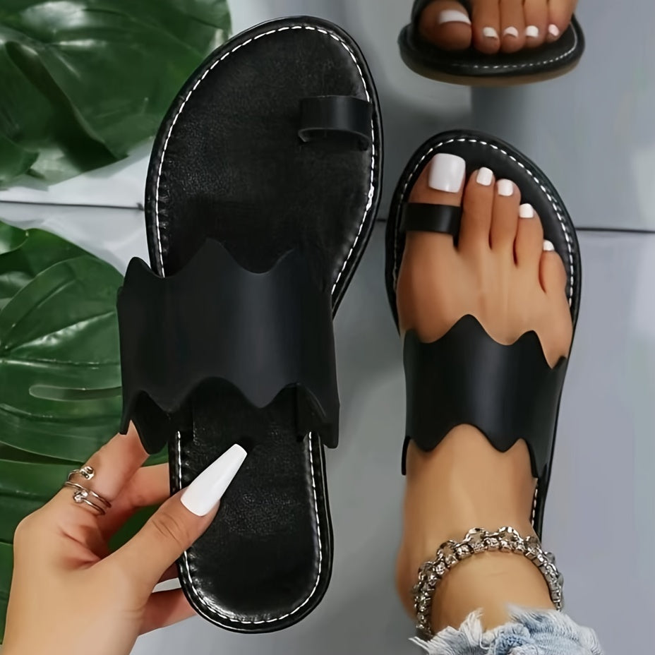 Women's Lightweight Toe Loop Sandals, Clip Toe Lightweight Open Toe Slippers, Women's Flip Flops