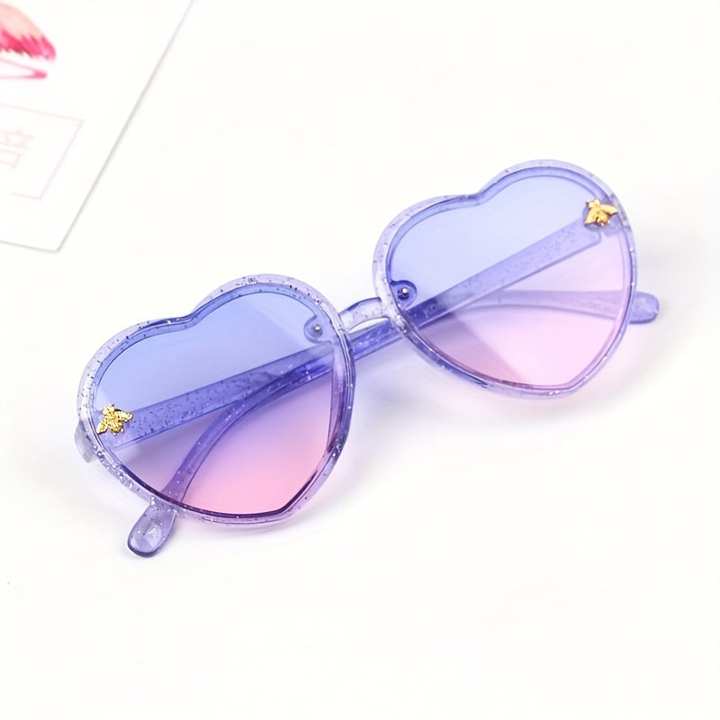 Heart Shaped Glasses, Cute Retro, Decorative, Casual, Pink Purple Black, Polycarbonate Frame, Acrylic Lens, for Kids, Children, Christmas, Halloween, Campus