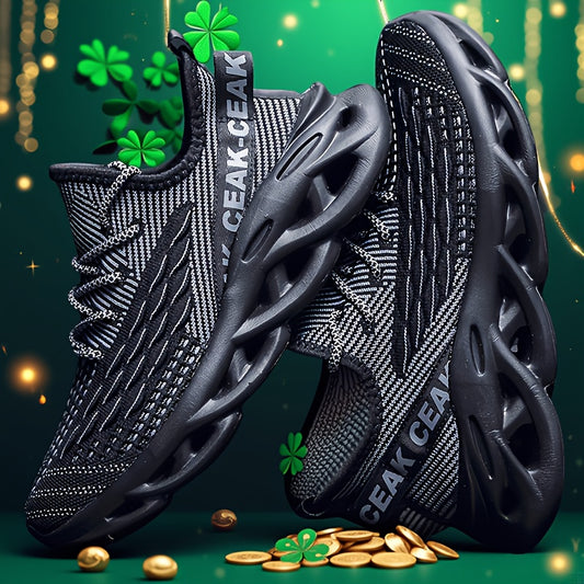 Men's Blade Sneakers, Breathable Shock Absorption Running Shoes Lightweight Non-Slip Shoes For Jogging Tennis Gym, Walking Sneakers, Athletic Shoes