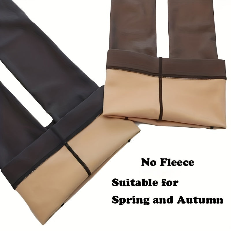 Solid Slim Tights, High Waist Elastic Leggings Pants, Women's Stockings & Hosiery