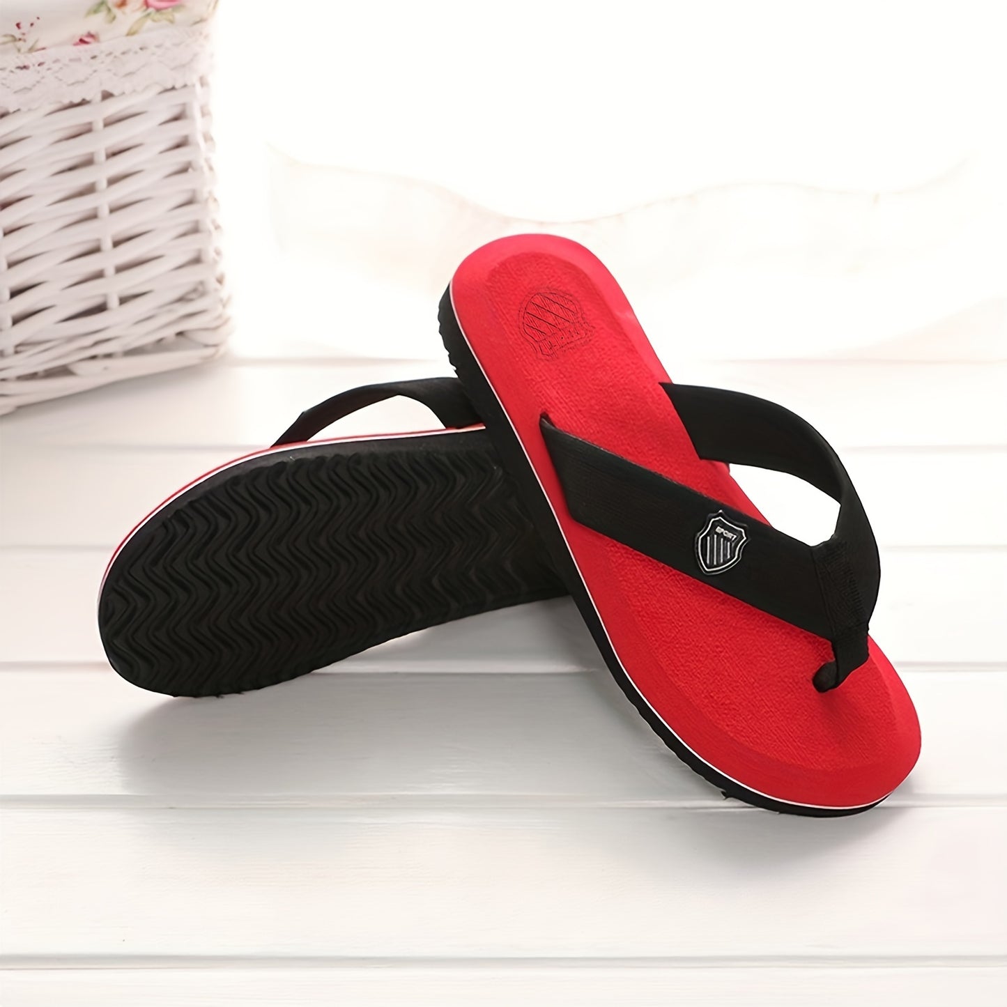 1 Pair of Summer Trendy Slippers, Home Leisure Beach Flip Flops