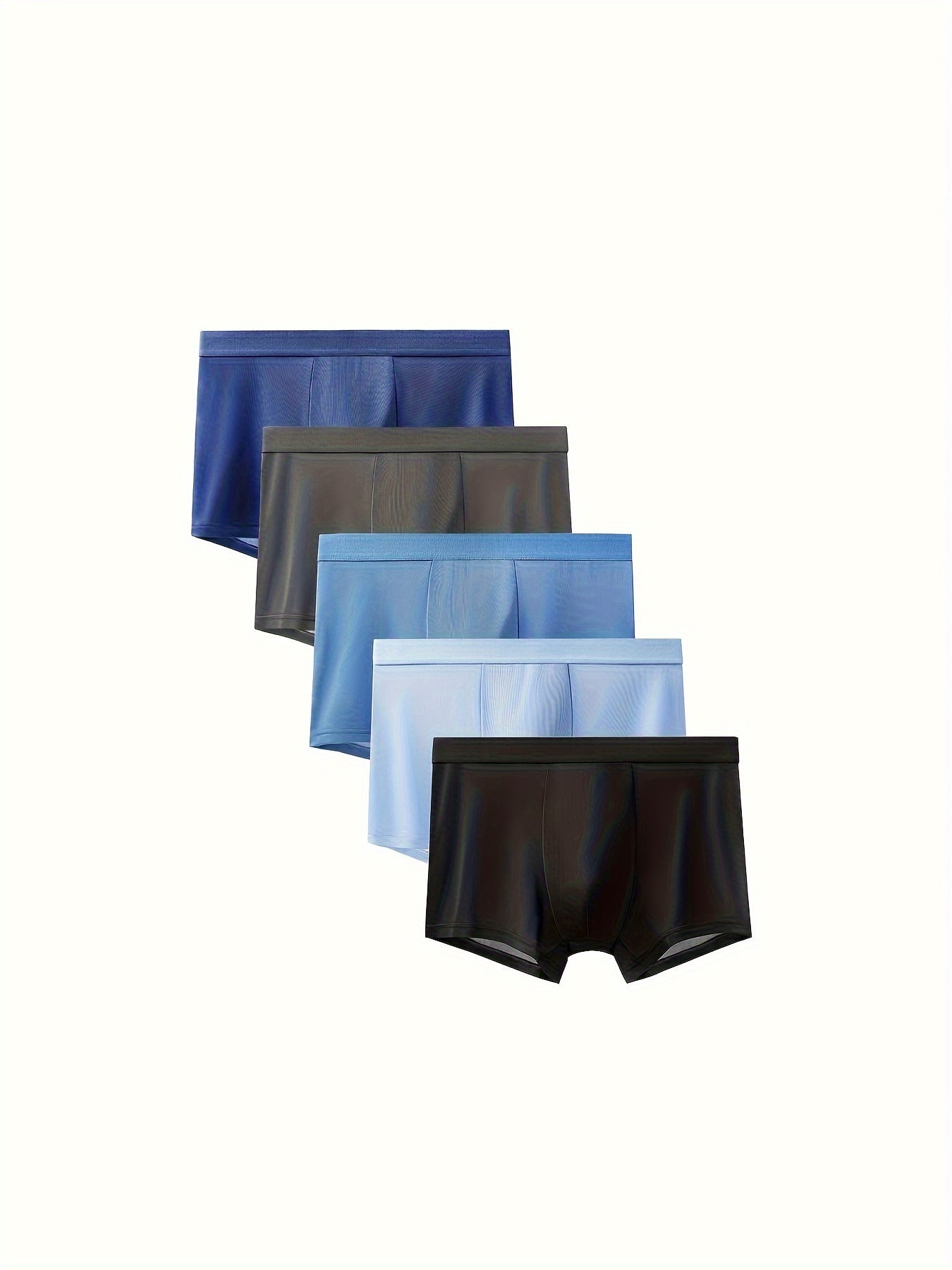 Set of 5 Men'S Solid Color Boxer Shorts