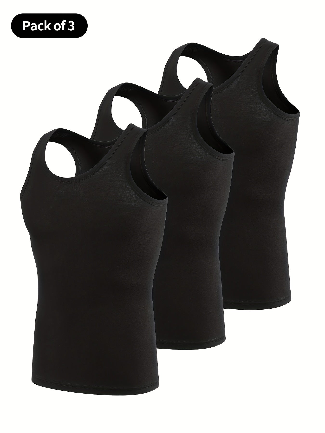 Men's Sleeveless Muscle Shirt - Breathable Cotton Slim Fit Gym & Casual Athletic Tank Top with Round Neck, All-Season Workout Shirt for Home, Gym, Casual Attire - Solid Black Sleeveless Muscle Shirt for Men, Hand Washable, Versatile for Layering, Comforta