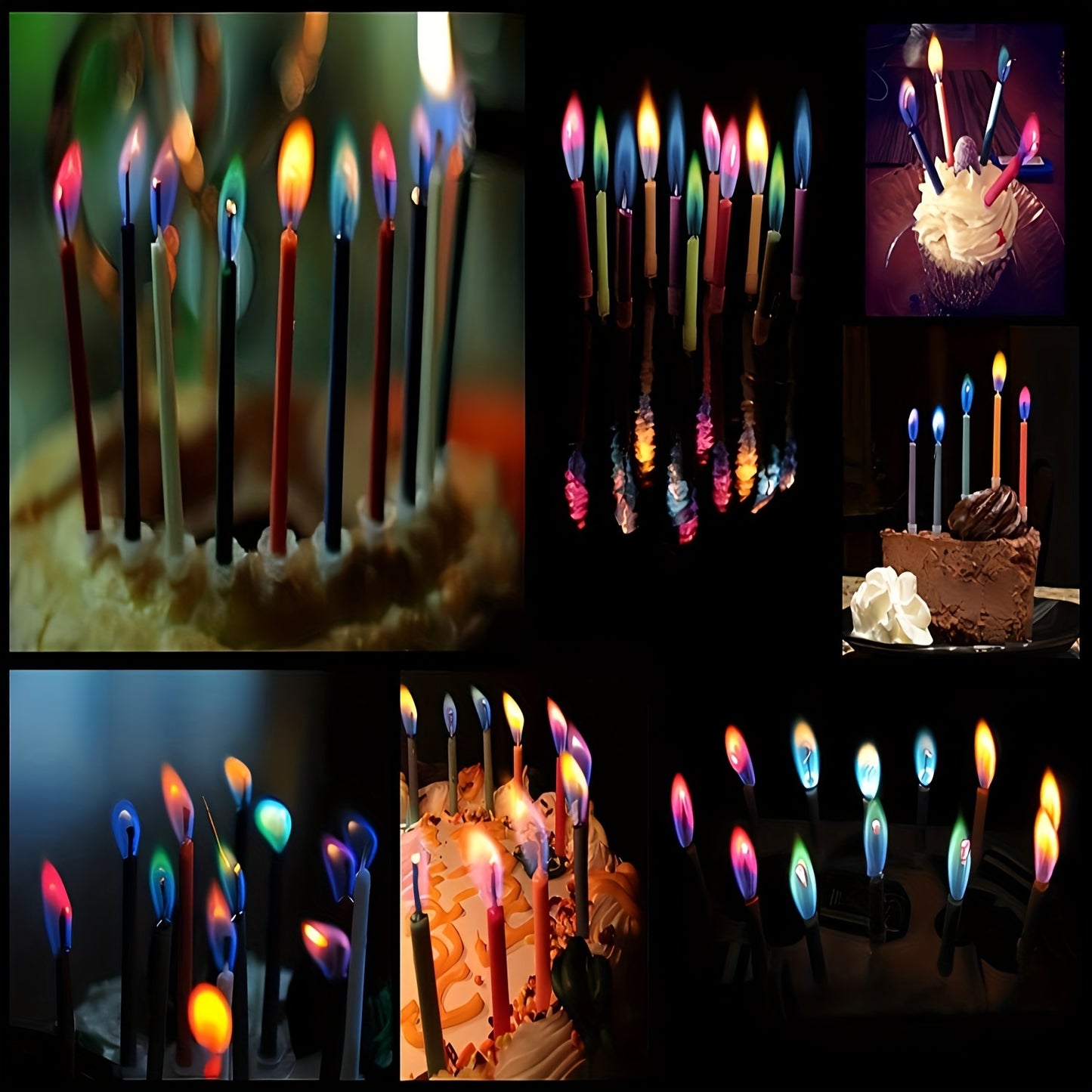 Colorflame Birthday Candles And Holders - Vibrant Colors for Birthday, Anniversary, Wedding, Cake, And Party Celebrations