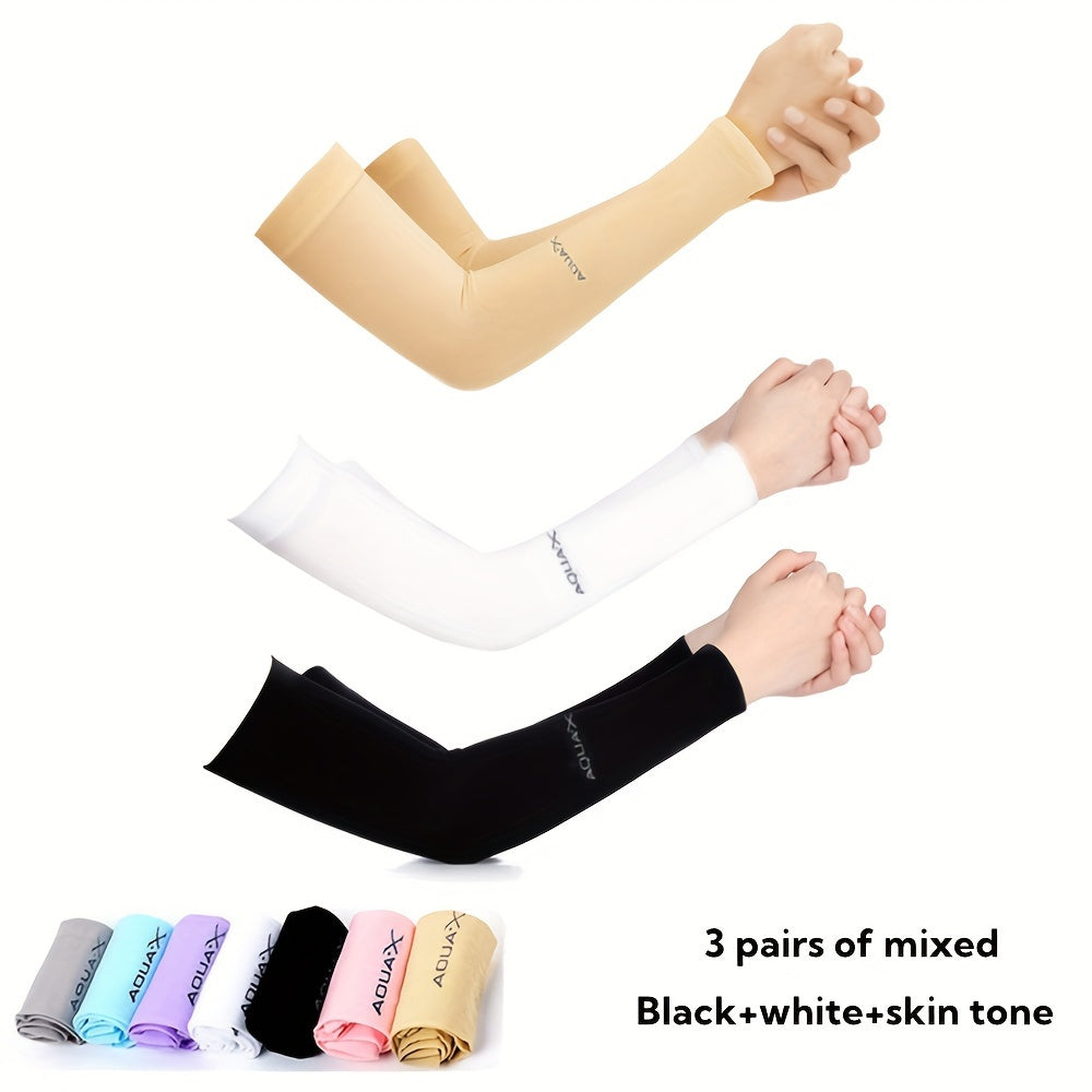1 pair/2 pairs/3 pairs of unisex nylon protective ice sleeves, suitable for wrists and arms. Ideal for outdoor activities, driving, cycling, running, fishing, and sports like baseball