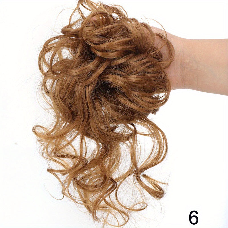 Synthetic Hair Bun Scrunchie Messy Dragon Beard Scrunchie Curly Wavy Hair Extensions With Elastic Bands For Women