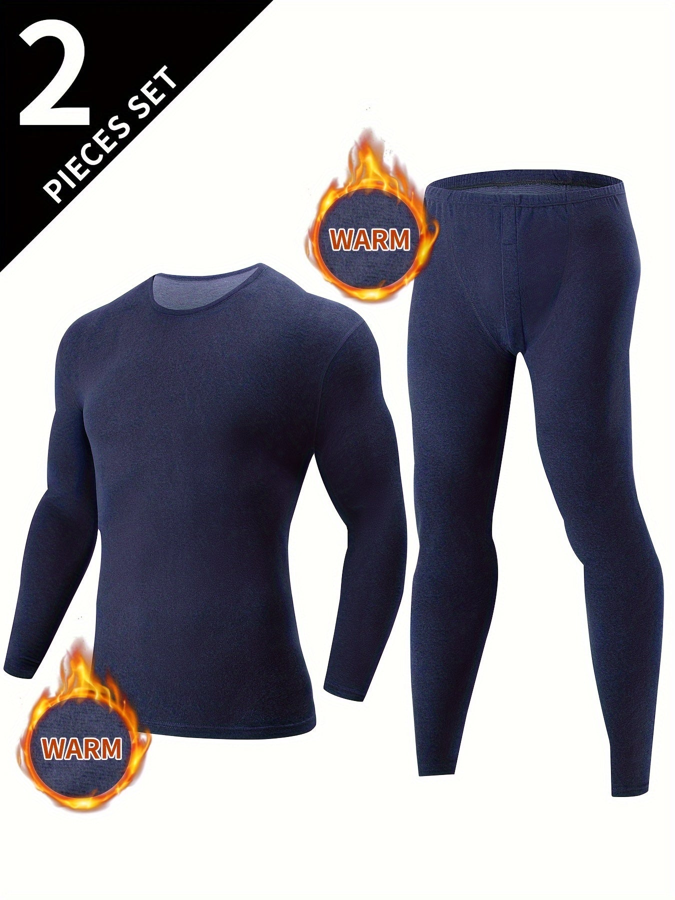 2 Pieces Men's Thermal Underwear Set For Autumn/Winter - Slim Fit Long Sleeve Top And Bottom - Soft, Comfortable, And Warm