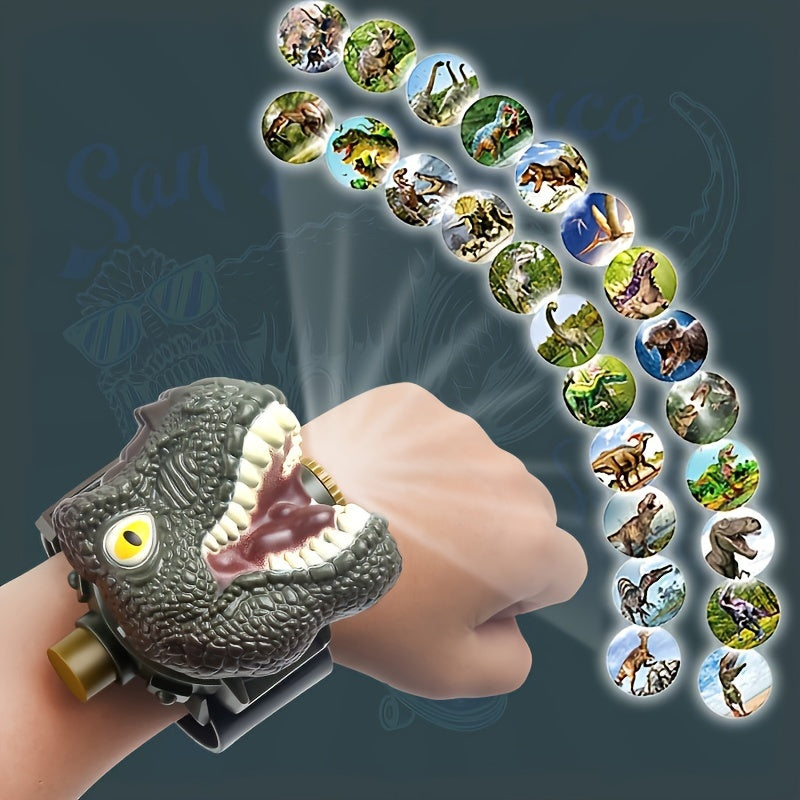 Jurassic Dino Flip-Open Projection Watch: 24 Images, Ideal Gift for Kids Ages 3-14