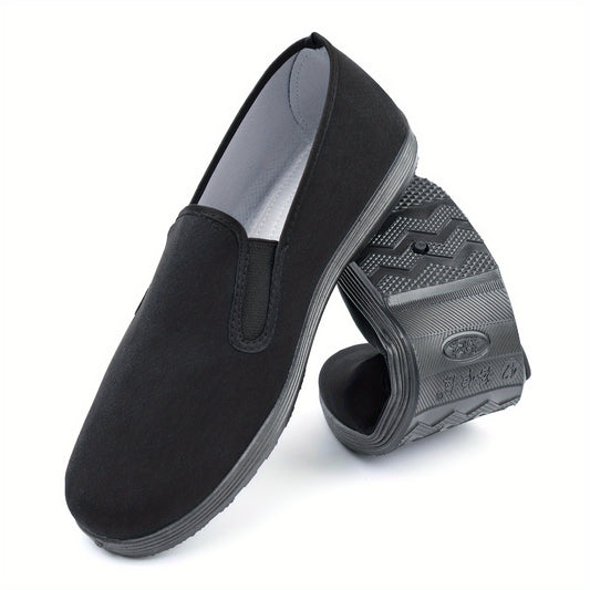 Chinese Traditional Flats For Men, Breathable Lightweight Slip On Shoes For Outdoor Walking Driving Martial Art Kung Fu Tai Chi Training, Spring And Summer