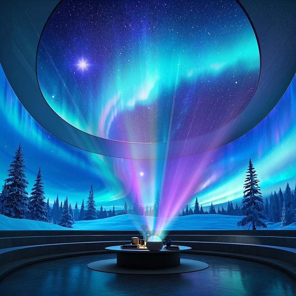 1pc Northern Galaxy Light Aurora Projector with 14 Light Effects, 2in 1 LED Star Projector with Remote Control and Nebula Lamp, Night Light Projector for Bedroom/Gaming Room/Home Theater/Ceiling/Birthday/Party