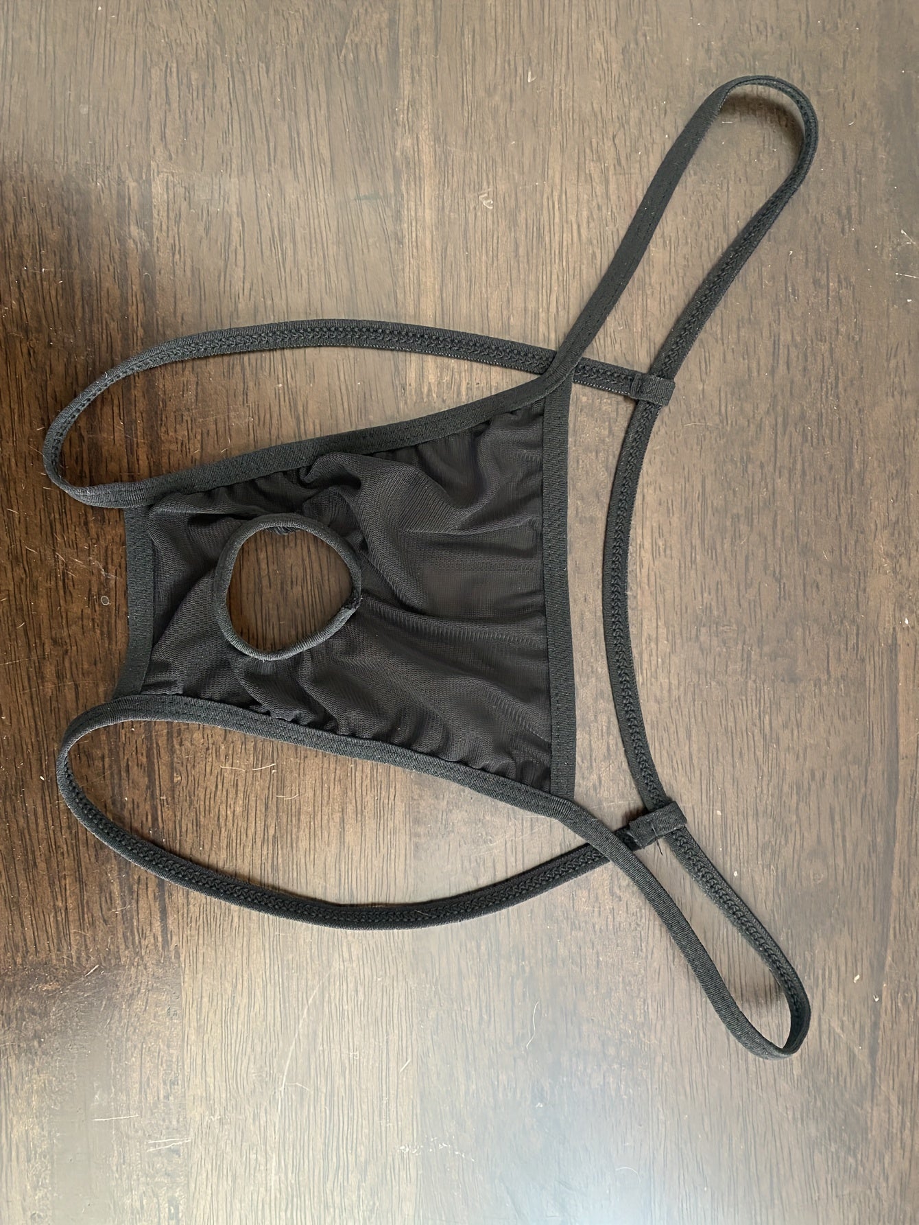 Men's Erotic Hollow Design Free Release Double Thong Hollow Transparent Hole Briefs Stretch See Through Flirting Mesh T Pants Thongs