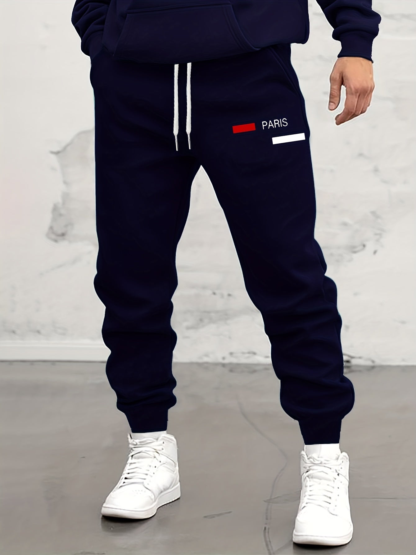 Trendy Pattern Print Drawstring Sweatpants Loose Fit Pants Men's Casual Slightly Stretch Joggers For Spring Autumn Running Jogging