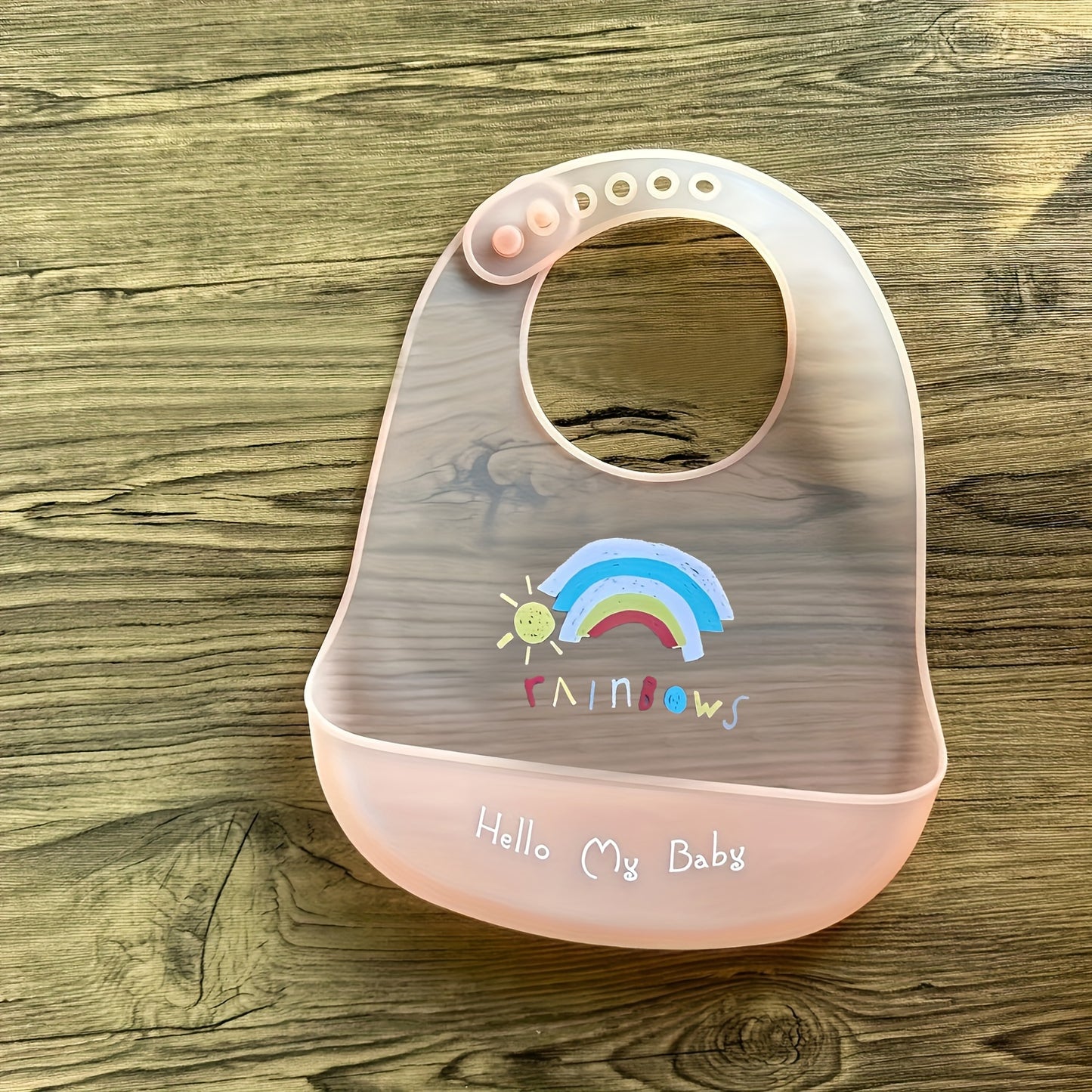 1pc Silicone Baby Bib - Lightweight, Snap Closure, Cute Designs for Boys & Girls, Perfect for Feeding Time, Durable & Easy to Clean, Feeding Accessorie