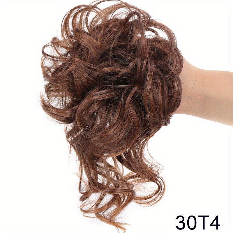 Synthetic Hair Bun Scrunchie Messy Dragon Beard Scrunchie Curly Wavy Hair Extensions With Elastic Bands For Women