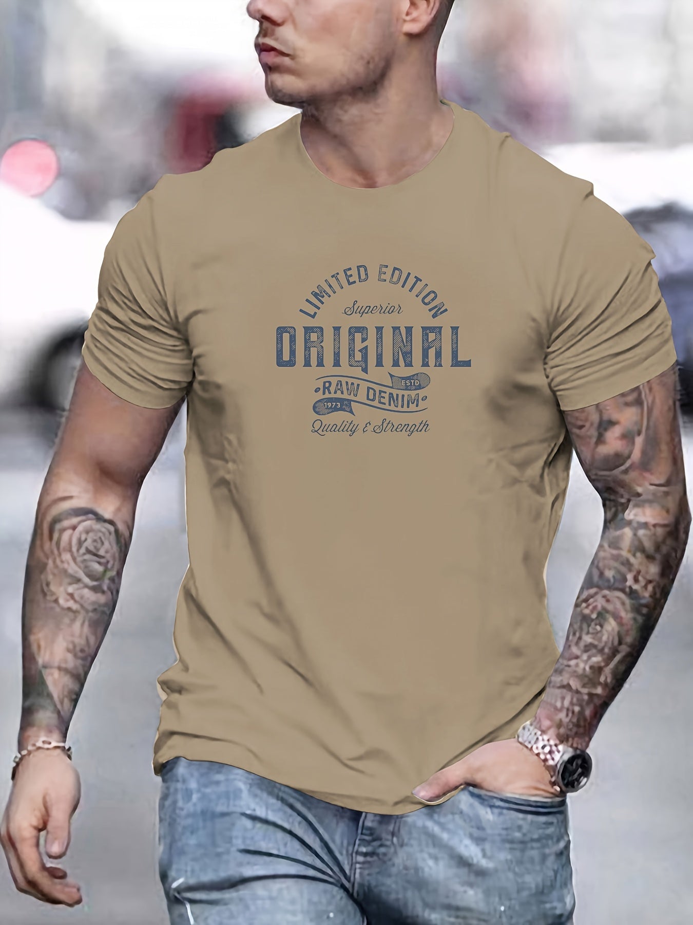 Men'S ORIGINAL Graphic T-Shirt - Lightweight Summer Tee with Bold Lettering, Regular Fit Casual Shirt for Everyday & Formal Outfits - Breathable Everyday Essential, Versatile Clothing, Modern Look, Comfortable Material, Short Sleeve Top, Young Adults