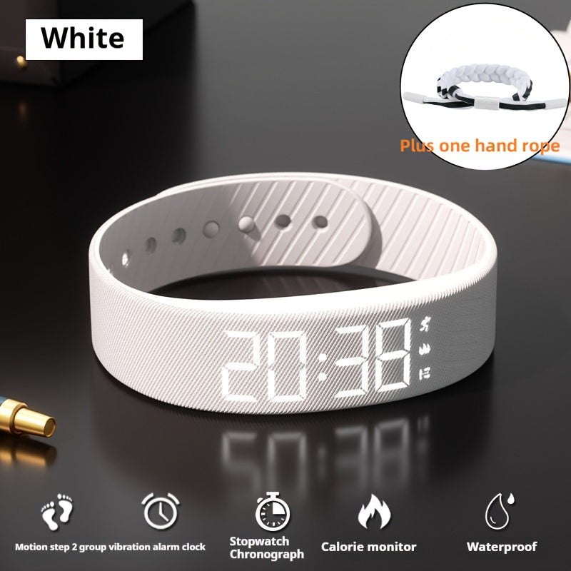 2025 new multifunctional simple fashion unisex electronic watch with alarm clock, pedometer, timer, luminous, senseless wear fashion sports multifunctional wristwatch Holiday gift, suitable for any scene - send a hand rope a