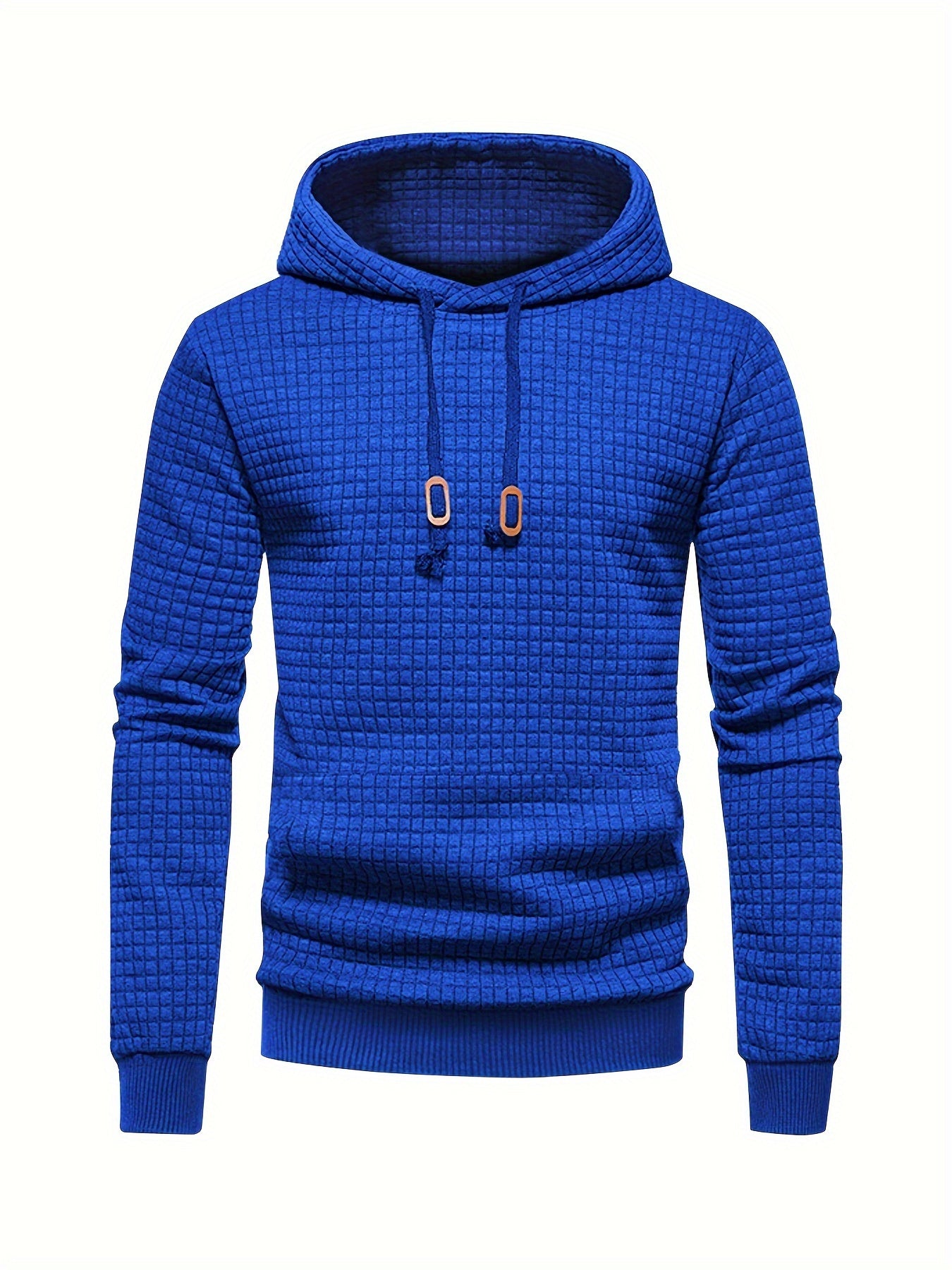 Men's Sporty Hooded Sweatshirt - Navy Blue with Copper Bow Accents, Regular Fit, Machine Washable, High-Quality Fabric for Casual & Athletic Wear, Sweater Hoodie, Everyday Comfort, Textured Knit Fabric