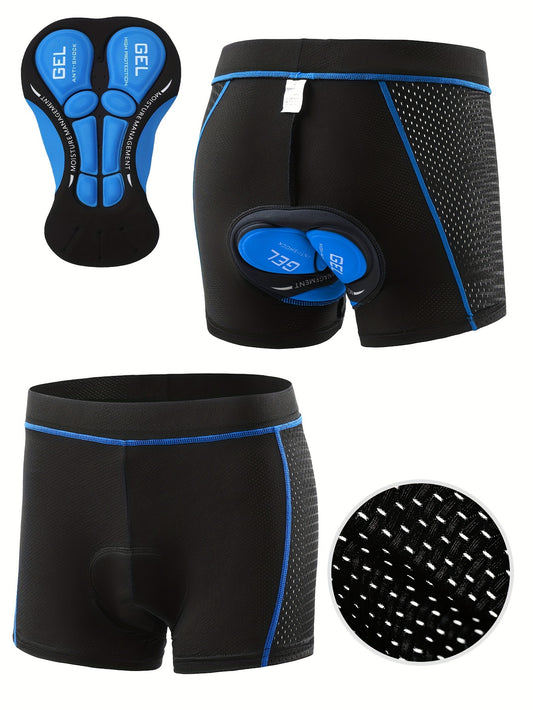 Men's Bicycle Riding Shorts with Shock Absorption - Compression Fit Cycling Pants, Elastic Waistband, All-Season Mountain & Road Bike Shorts for Men - Non-Transparent Athletic Bike Shorts