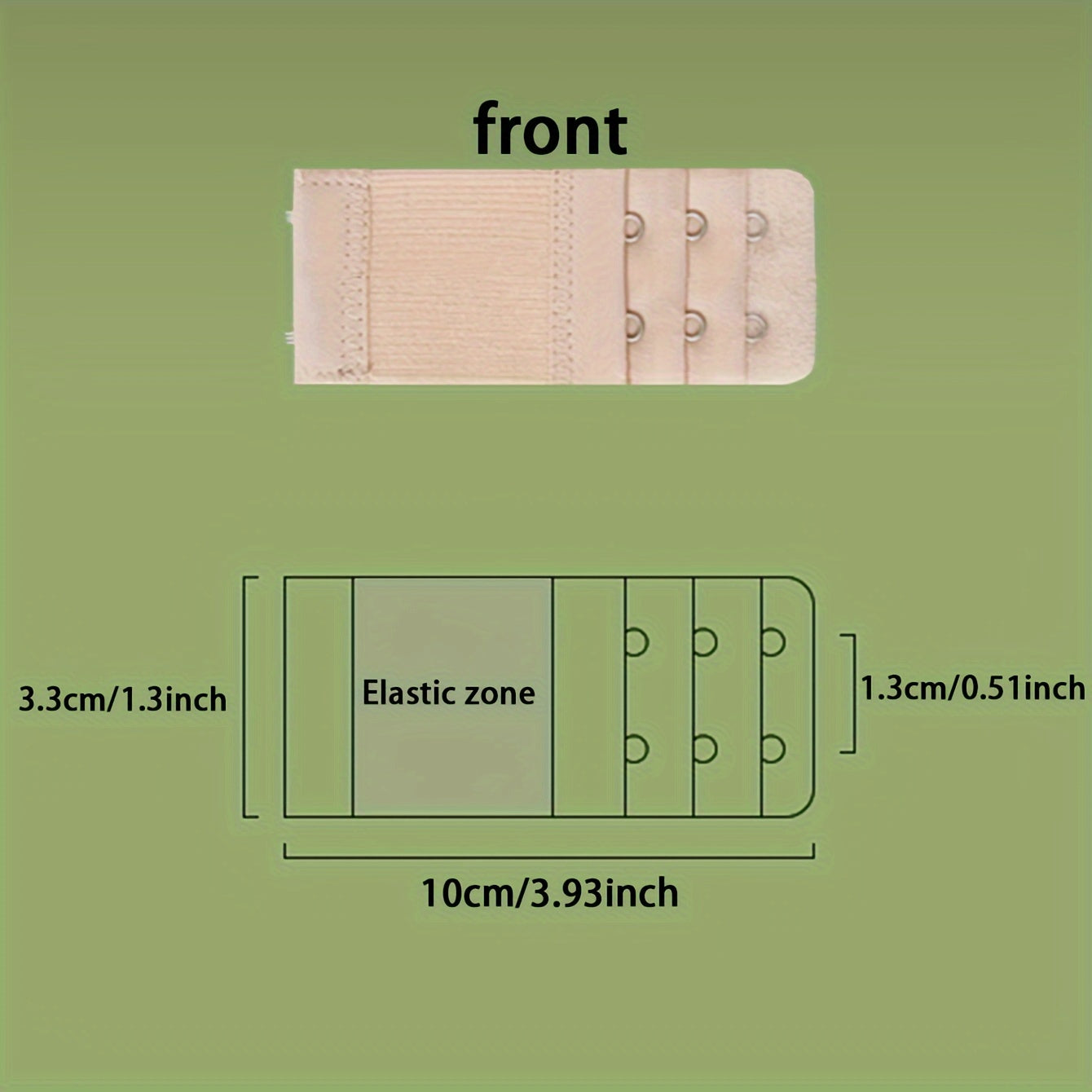 3pcs/set Bra Extender Hooks (elongated), Underwear Accessories, Elastic, adjustable, underwear extension buckle, bra extension buckle, breasted bra back buckle