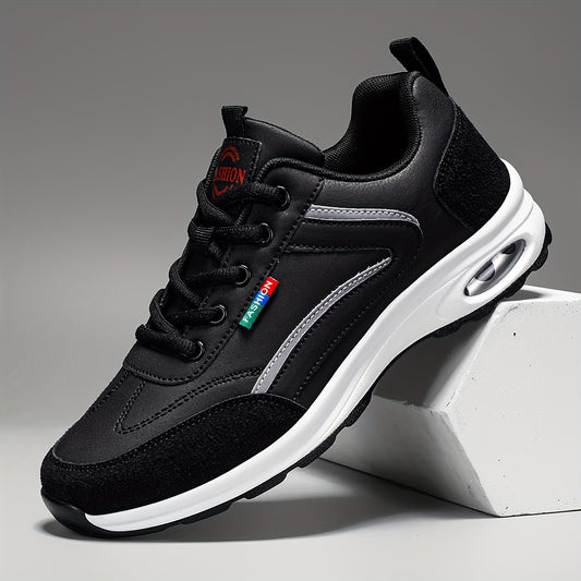 Men's Low-Top Sneakers - Upper & Rubber Sole, Black/White/Grey/Beige/Green ccent Traction Tread - -Season Casual & Sneakers for Gym,, Casual ttire - Lace-Up Round Toe Comfortable Urban Shoes, Shoes For Men, Sports Shoes For Men, Casual Shoes For Men, Walk
