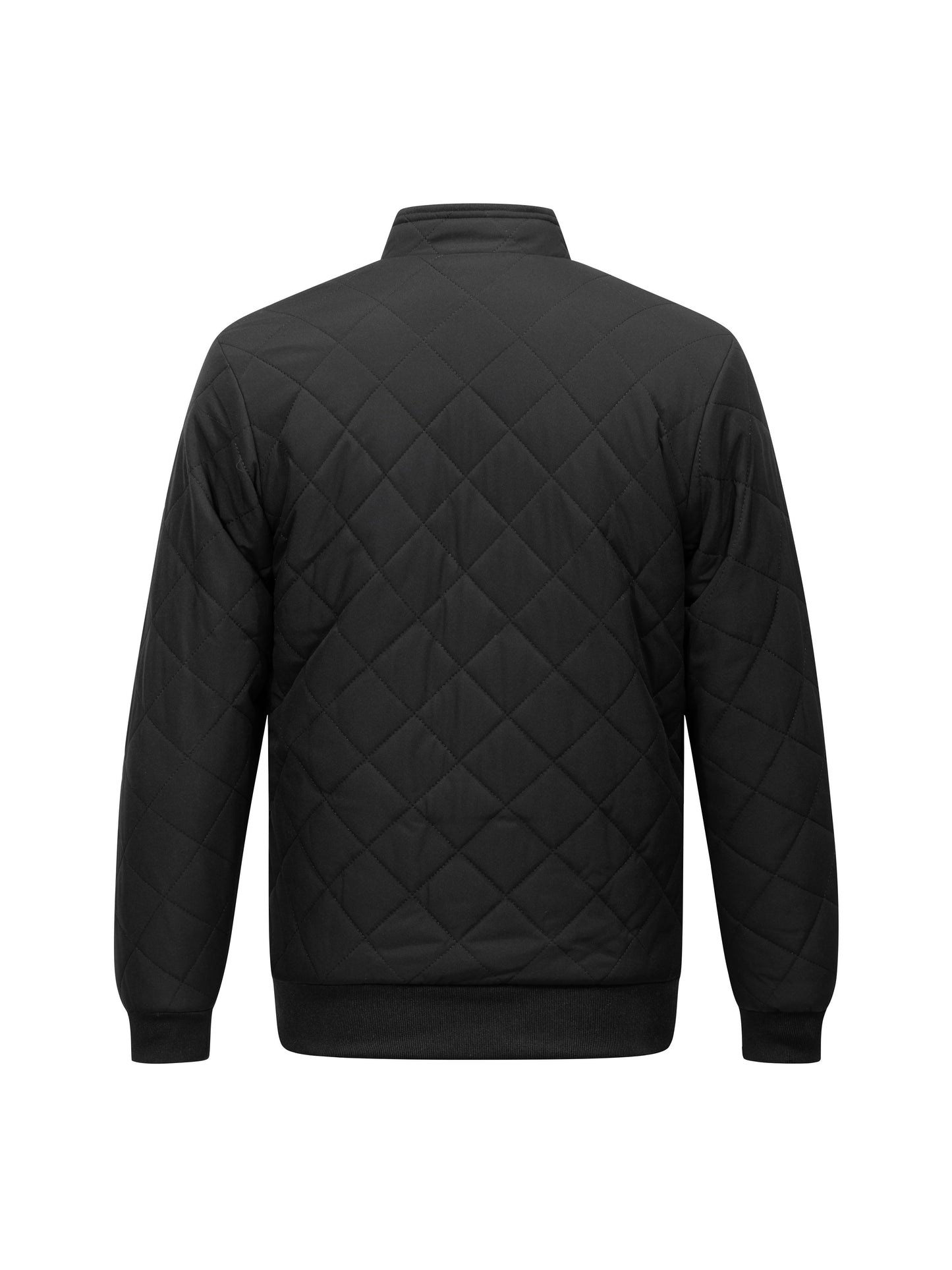 Men's Quilted Fleece-Lined Winter Jacket - Dark Green, Warm & Stylish Zip-Up with Pockets, Casual Loose Fit for Everyday Cold Weather, Winter Clothes