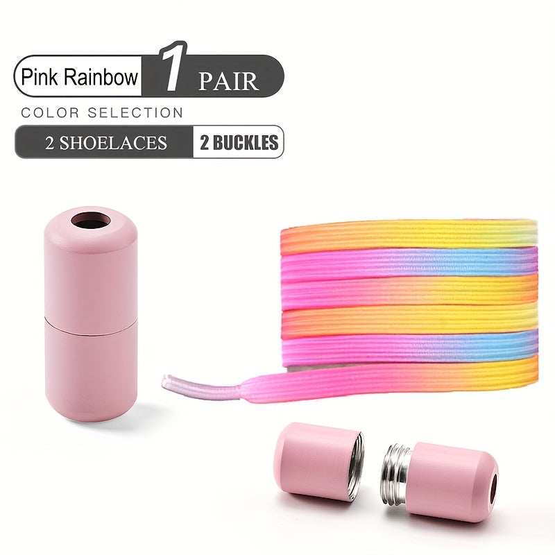 1 Pair No Tie Shoe Laces Colorful Buckle Shoelaces Light Colorful Fashion Without Ties Elastic Laces for Casual Shoes And Sports Shoes