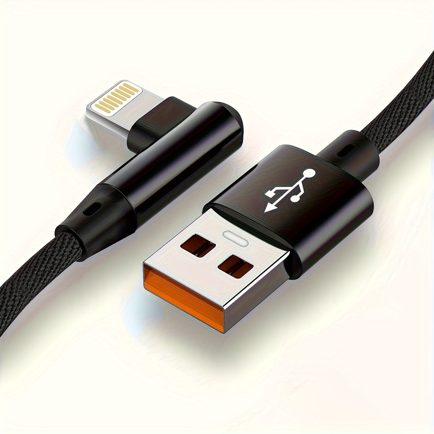 L-Shaped USB Cable for Fast Charging for Iphone Models 14, 13, 12, 11, X, 8, 7, 7 Plus, 6, 6S, And 5, As Well As for Ipad.