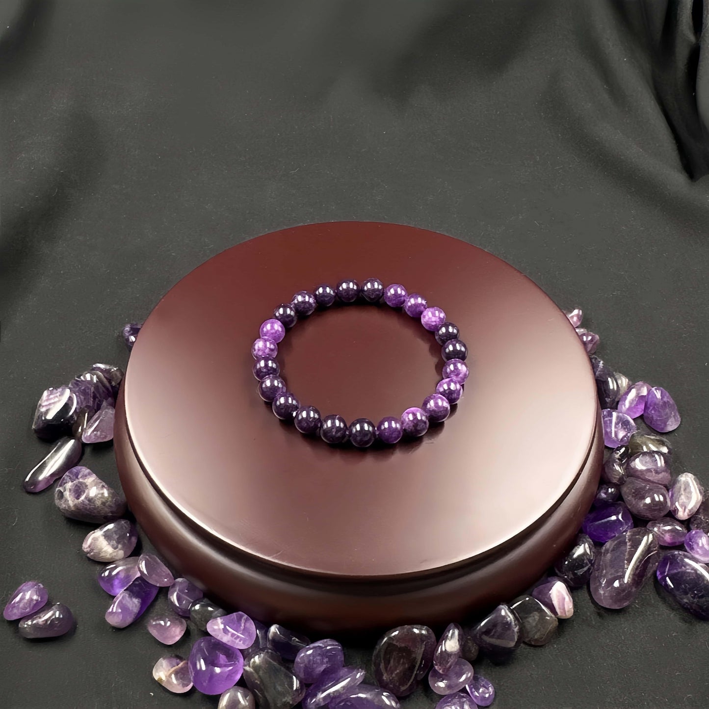 1pc Amethyst Anxiety Bracelet - Handmade, Stress-Relief Charm with "Anxiety" Engraving, Perfect Gift for Men & Women, Everyday Clothing Accessory, Mental Balance Jewelry|Stress Relief Bracelet|Handmade Charm