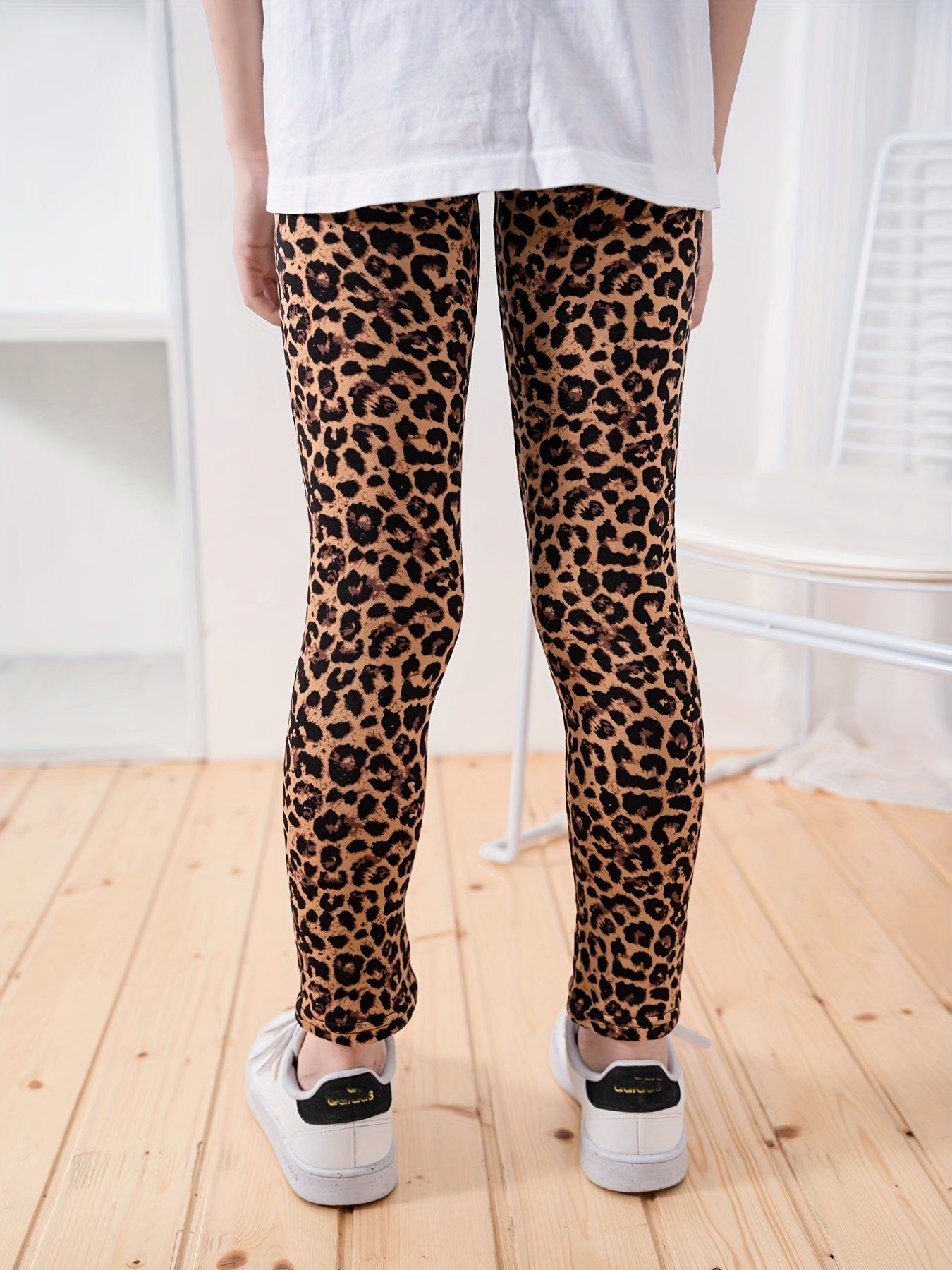 Girls Leggings With Leopard Print Slim Soft And Versatile For All Seasons