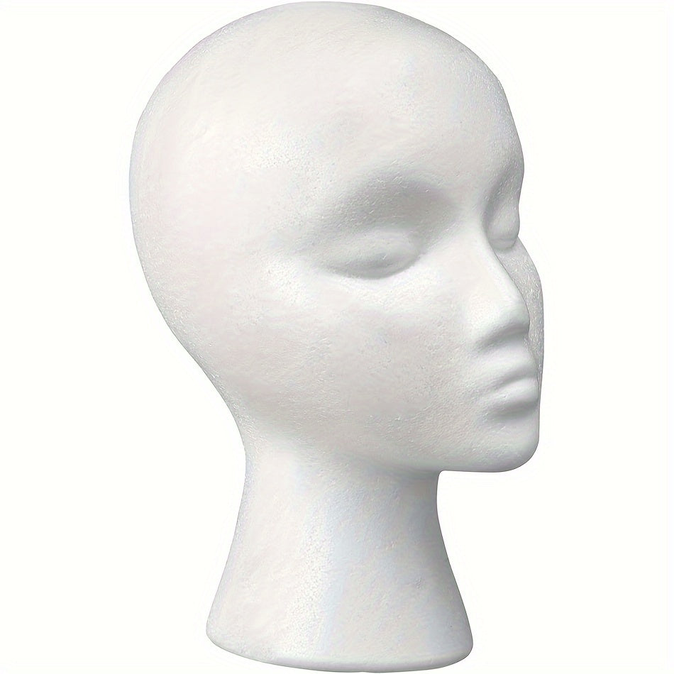 Elegant 30.23cm Female Foam Wig Stand - Versatile Display for Hair, Hats & Accessories - Perfect for Home, Salon, and Travel Use, High, Model