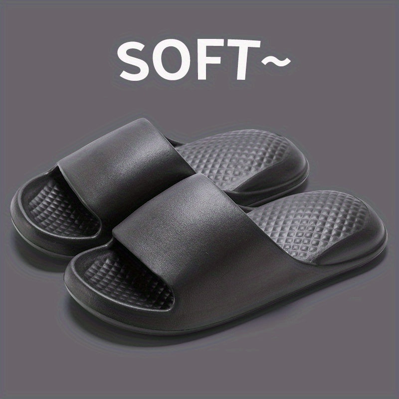 Unisex Casual EVA Slippers, Soft Open Toe Slip-on Flat Heel Sandals, Comfortable All-Season Indoor Home Summer Bath Shoes, Solid Color