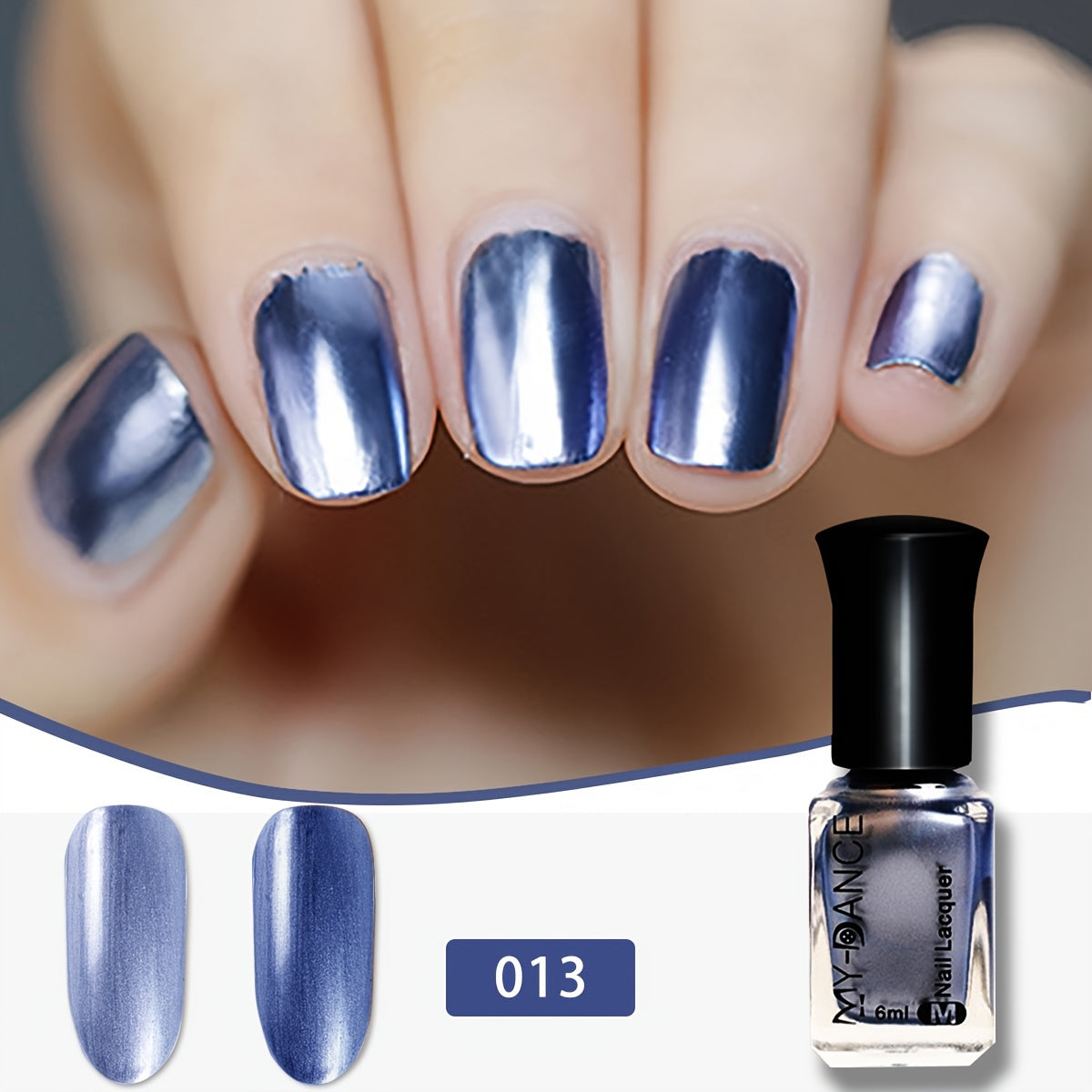 1 Bottle Mirror Effect Metallic Nail Polish - Quick-Dry Glossy Shine, Mirror-like Reflection in Pink & Purple Shimmer, Long-Lasting Low-Allergy Formula, No Lamp Needed, Salon-Quality Manicure for Women, Sensitive Light Beige Safe, Easy Application