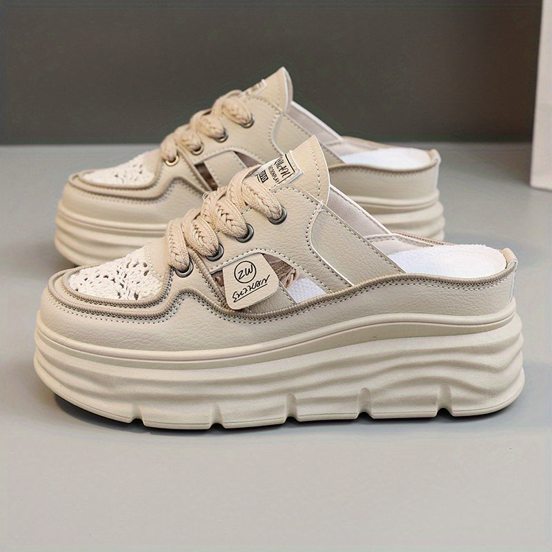 New Women's Shoes 2023 Summer Hollow Thick Sole Height-Increasing Outdoor Casual Sports Fashion