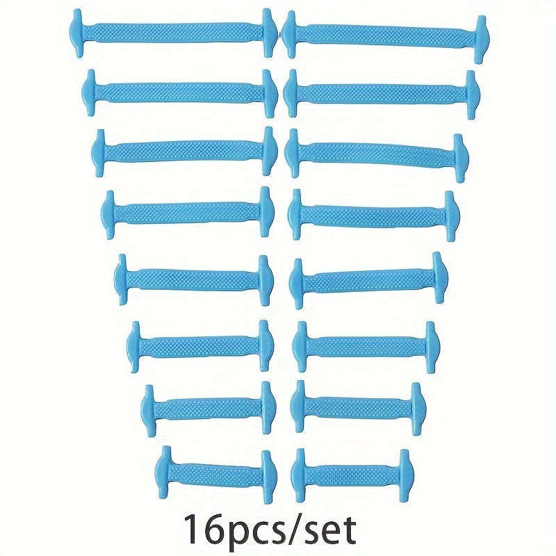 16pcs/Pack No-Tie Elastic Shoelaces Suitable for Sneakers, Casual Shoes, and Athletic Footwear