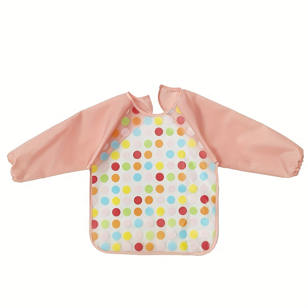 6-72 Month Long Sleeve Bibs for Baby - Vibrant Animal & Cartoon Designs, Machine Washable Polyester, Ideal for Messy Meals & Playtime, Playtime Essentials | Vibrant Bib Designs | Durable Polyester