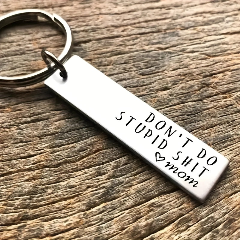 1pc Creative Don't Do Stupid Key Chain, Gift For Son Daughter Teenagers, Car Key Bag Decorative Key Ring