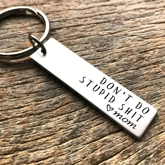 1pc Creative Don't Do Stupid Key Chain, Gift For Son Daughter Teenagers, Car Key Bag Decorative Key Ring