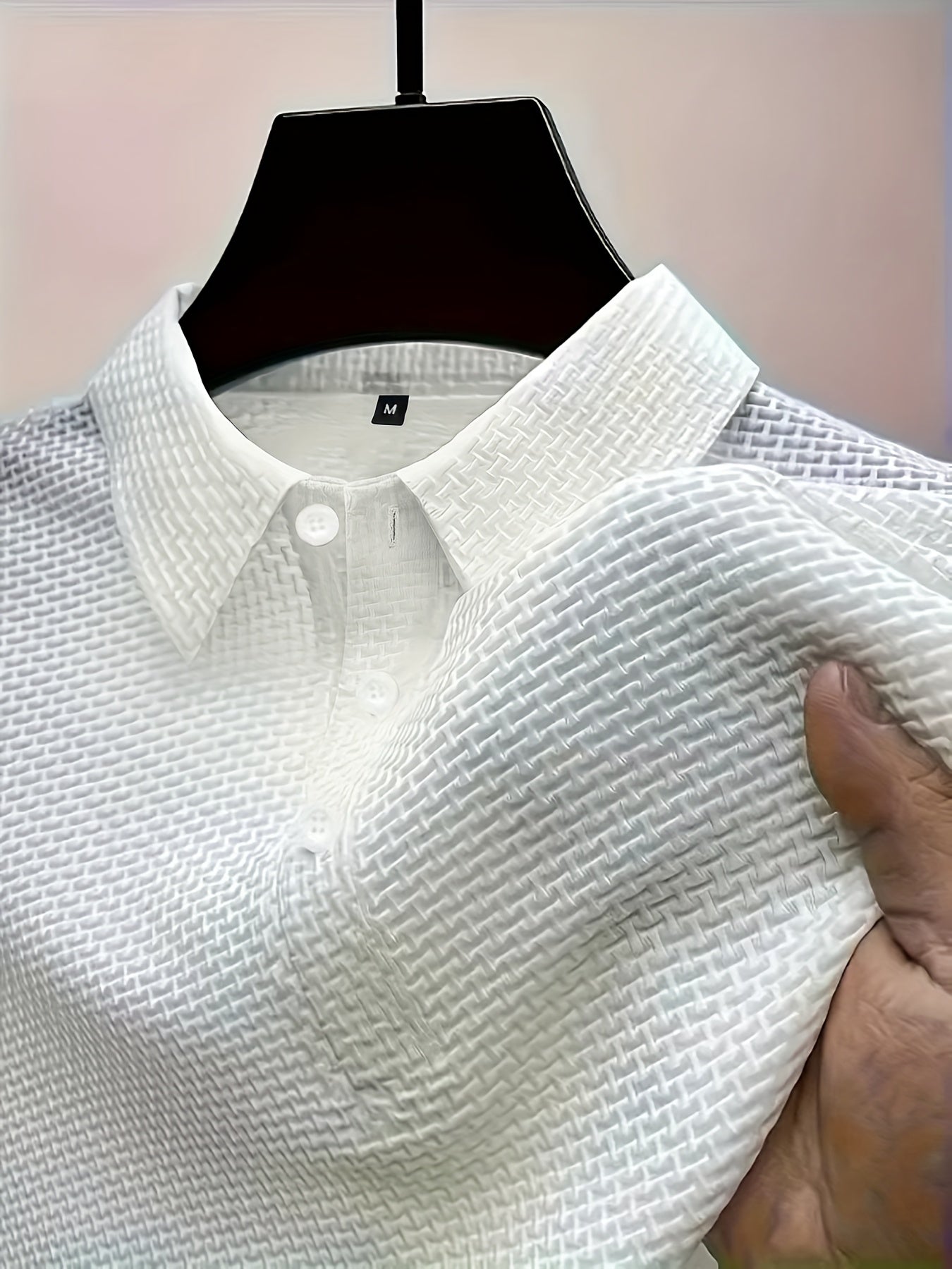 Men's Slim-Fit Ice Fiber Fabric Shirt - Breathable Short Sleeve Solid Burgundy with Black Collar & Cuff Trim, Wrinkle- & Quick- for Golf, Gym, Swimming, Beach - Formal & Casual Dress Shirt - Machine Washable &  Cleanable, Semi, Button-Up Design, Suitable