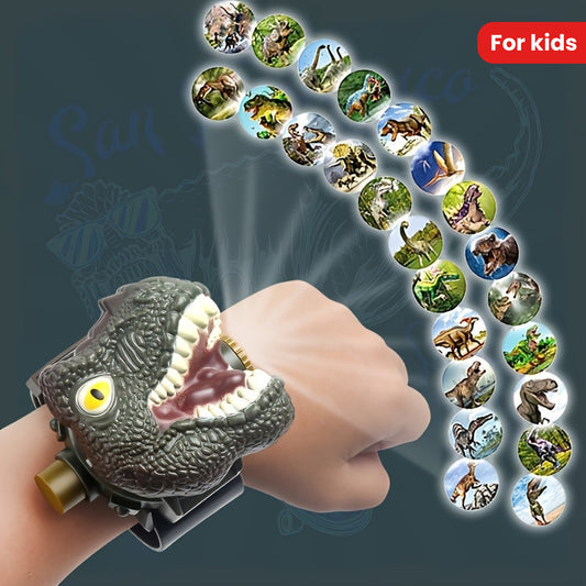 Jurassic Dino Flip-Open Projection Watch: 24 Images, Ideal Gift for Kids Ages 3-14