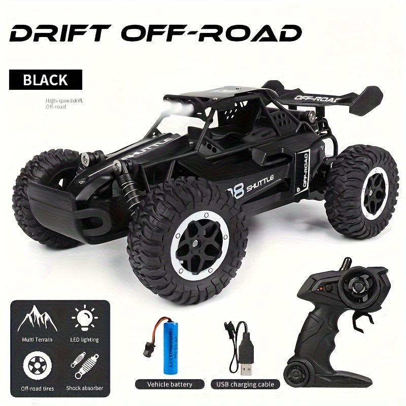 1:16 Scale High-Speed Off-Road 2.4G Remote Control Car - 20KM/H Drifting, Anti-Collision Settings, Large Rubber Tires, USB Rechargeable, Black/Blue/Orange - Perfect for Christmas, Halloween, Thanksgiving Gifts, Remote Control Car, Outdoor Play, Durable Pl