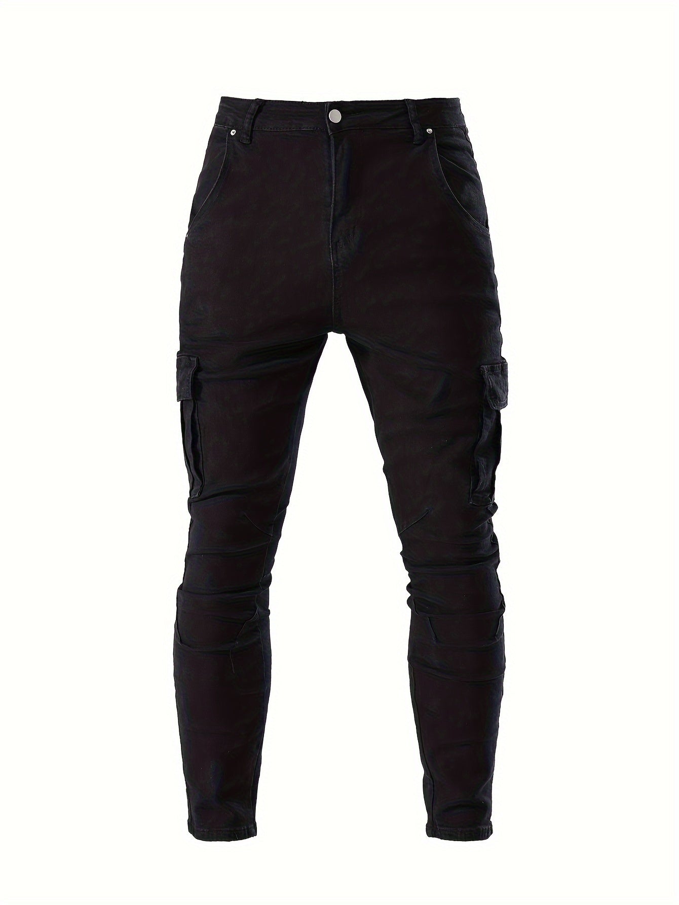 Men's Skinny Jeans - Stretch Work Pants with Slim Fit, All-Season Stretch Denim for Casual & Formal Outfits - Non-See-Through Streetwear Trousers, Versatile Clothing, Contemporary Fashion, Durable Fabric, Stylish Bottoms, Urban Style