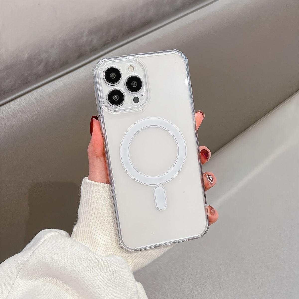 The Transparent Magnetic Phone Case Is Suitable for High-Definition Clarity And Does Not Interfere with The Screen Protector for Iphone Models X to 16 Series, Featuring a Hard Back And Soft Edges.