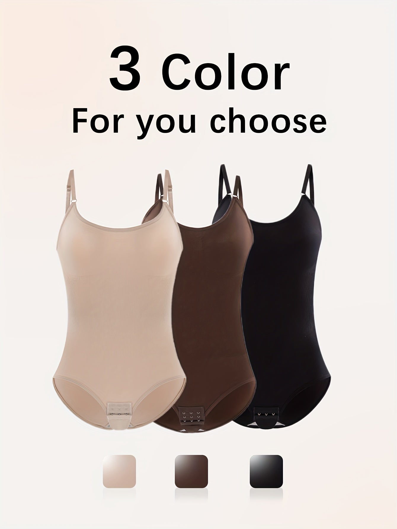 3pcs Seamless Body Shaping Bodysuits With Tummy Control, Buttock Lifting, And Hip Slimming Features