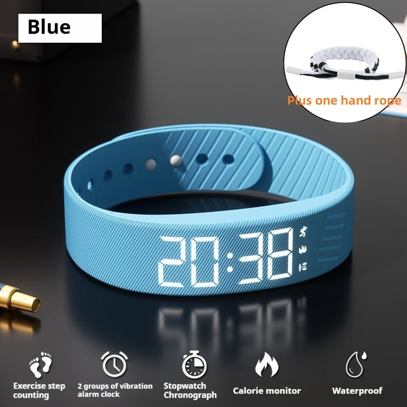 2025 new multifunctional simple fashion unisex electronic watch with alarm clock, pedometer, timer, luminous, senseless wear fashion sports multifunctional wristwatch Holiday gift, suitable for any scene - send a hand rope a