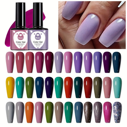 Plastic Bottle 36 Colors - New Autumn And Winter Collection of Colorful Light Therapy Nail Gel, LED Popular Nail Polish, Durable And Strong Salon Quality Manicure.